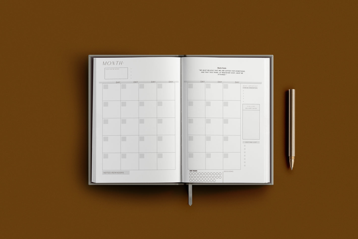 Vegan Leather Photographer's Planner// Stone