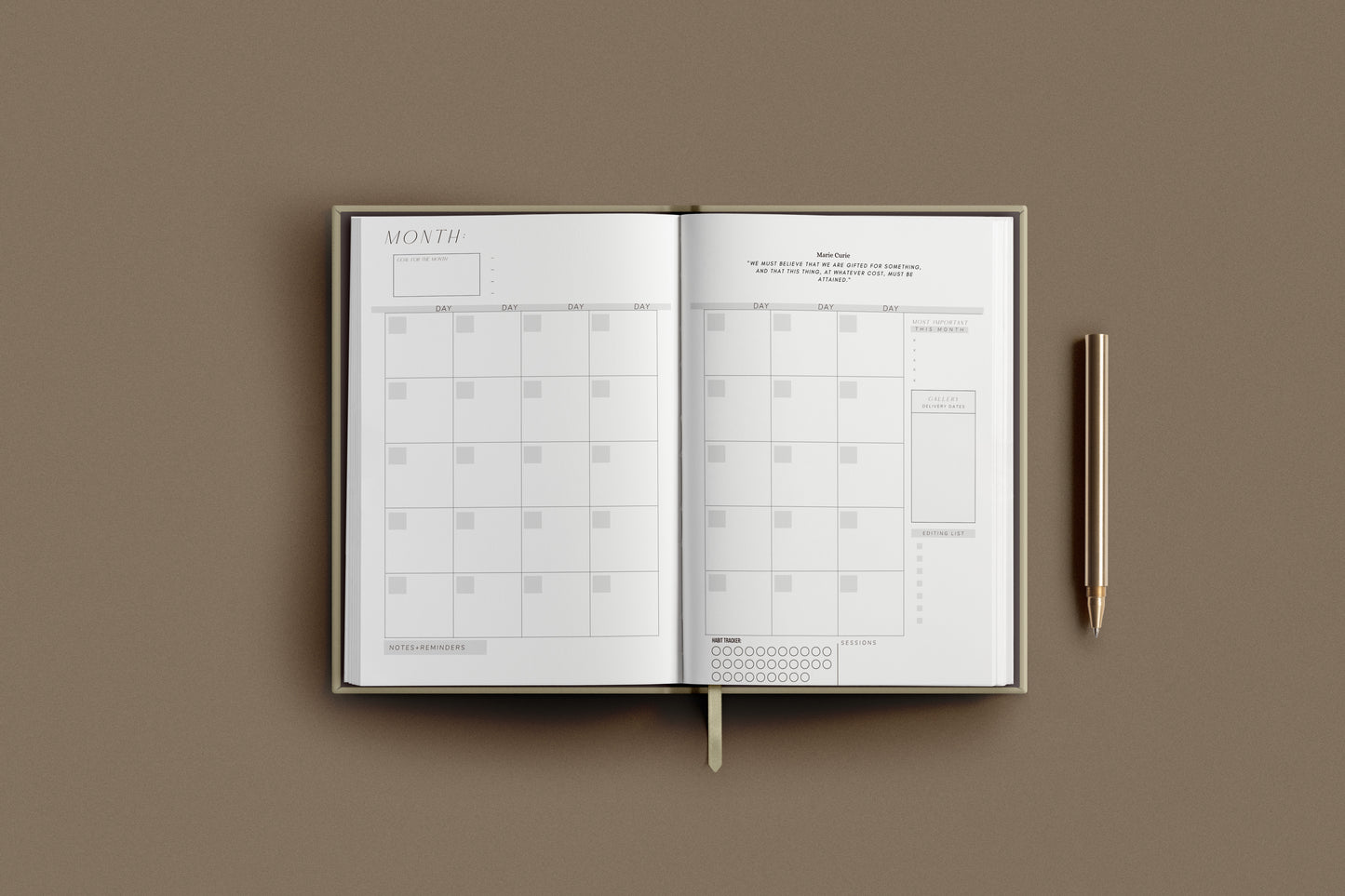 Vegan Leather Photographer's Planner// Desert